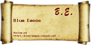 Blum Emese névjegykártya
